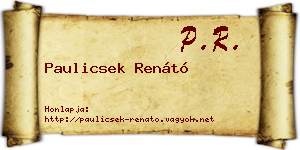 Paulicsek Renátó névjegykártya